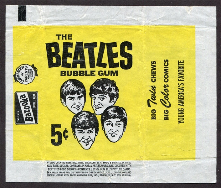 1964 Topps Beatles B & W Card Wrapper
