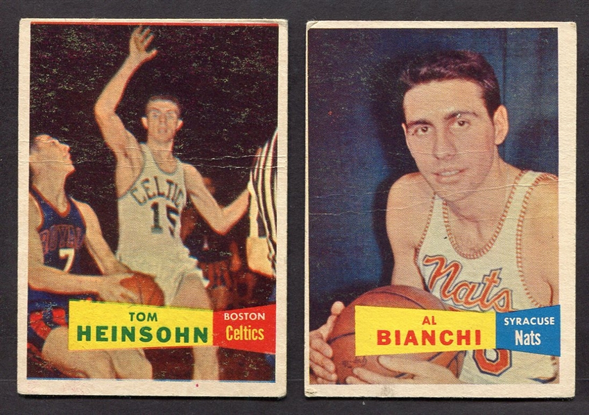 1957 Topps #19 Heinsohn RC & #59 Bianchi RC