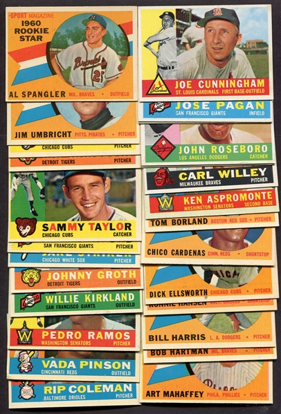 1960 Topps Lot of 60 Different Most Exmt or Better