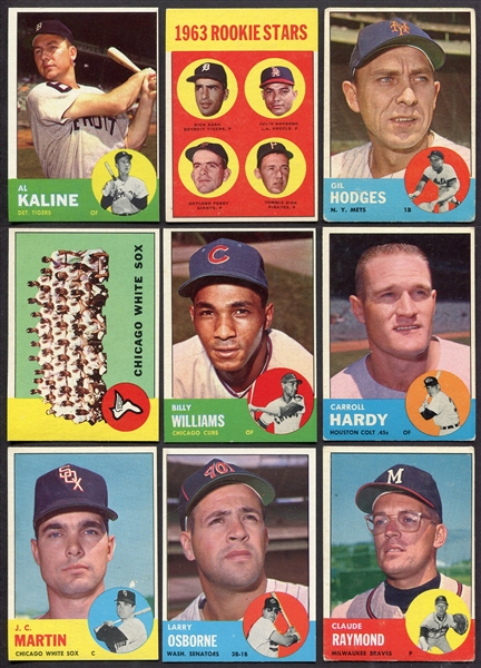 1963 Topps Team Card Lot of 24 Stars &  Hi#s