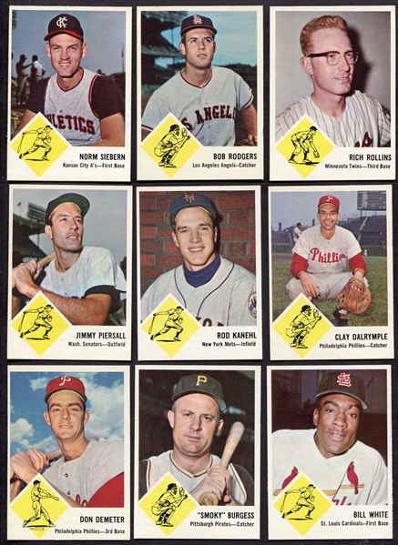 1963 Fleer Baseball Lot of 11 Different Most Nrmt