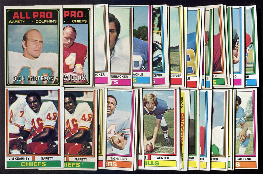1974 Topps Football Lot of 50 Assorted