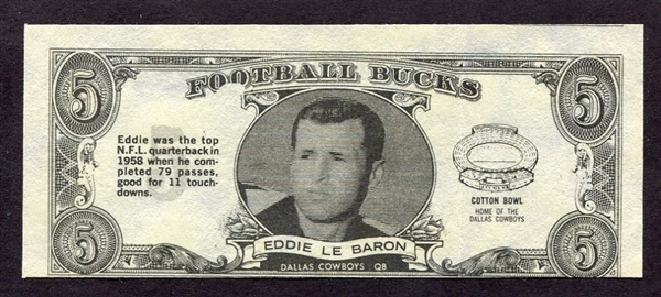 1962 Topps Football Bucks #20 Eddie Le Baron Dallas Cowboys