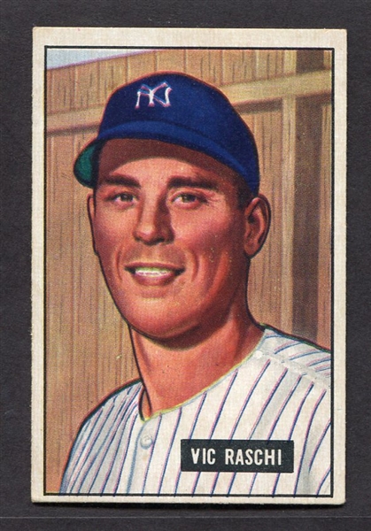 1951 Bowman #25 Vic Raschi New York Yankees