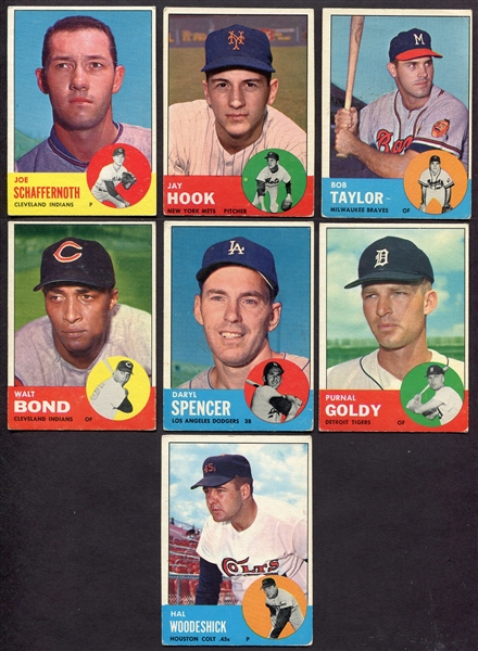 1963 Topps Lot of 7 Tougher Cards