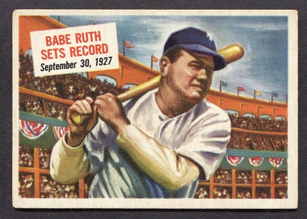 1954 Topps Scoops #41 Babe Ruth Sets Record