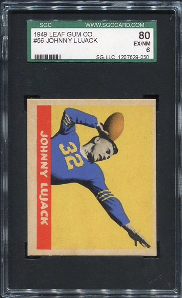 1949 Leaf Football #56 Johnny Lujack SGC 80