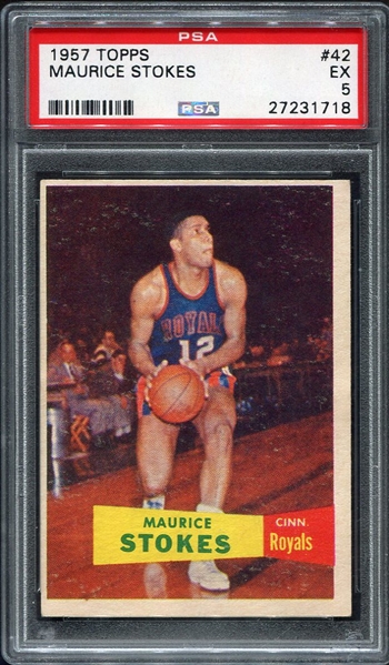 1957 Topps Basketball #42 Maurice Stokes PSA 5