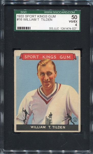 1933 Sport Kings #16 William Tilden SGC 50