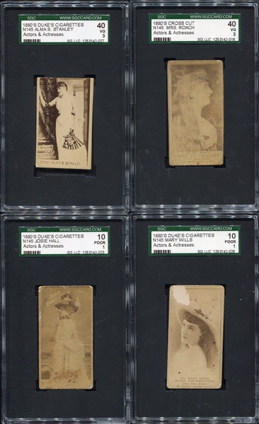 N145 Actresses Lot of 4 Different SGC Graded