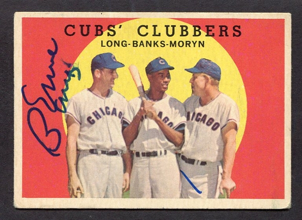 1959 Topps Cubs Clubbers Signed by Ernie Banks