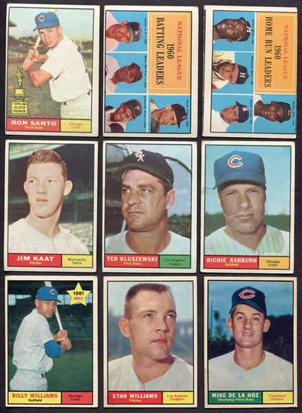 1961 Topps Lot of 156 Different w/Stars 