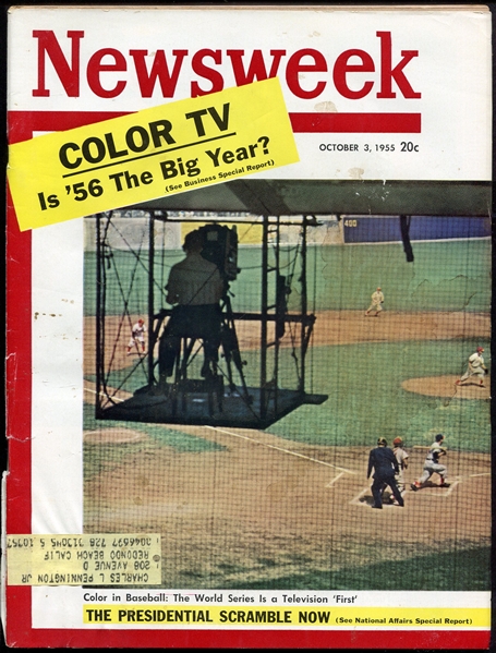 1955 Newsweek "Color in Baseball World Series on TV"