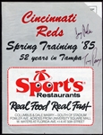 1985 Cincinnati Reds Spring Training Program Signed by Perez & Nolan