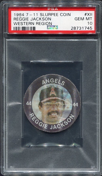 1984 7-11 Slurpee Coin XII Reggie Jackson PSA 10