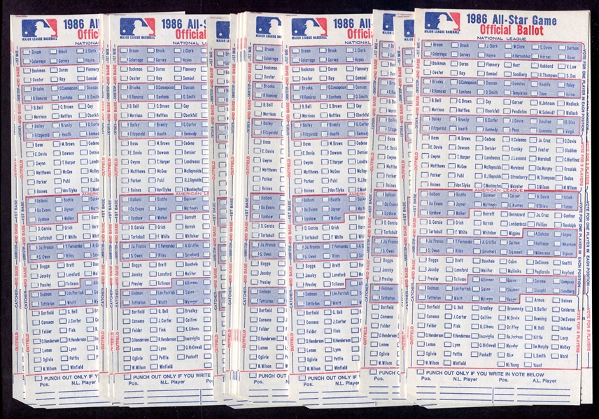 1986 MLB All-Star Ballot Lot of 28 Unpunched New Condition 