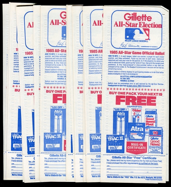1985 MLB All-Star Ballot Lot of 38 Unpunched New Condition 