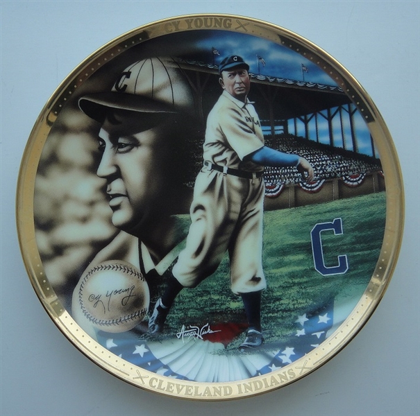 1995 Pillars of Baseball Cy Young Commemorative Plate w/Proof Art & Cert