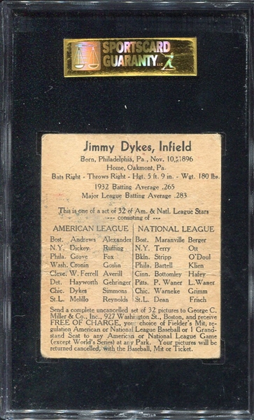 R300 George C. Miller Jimmy Dykes SGC 10