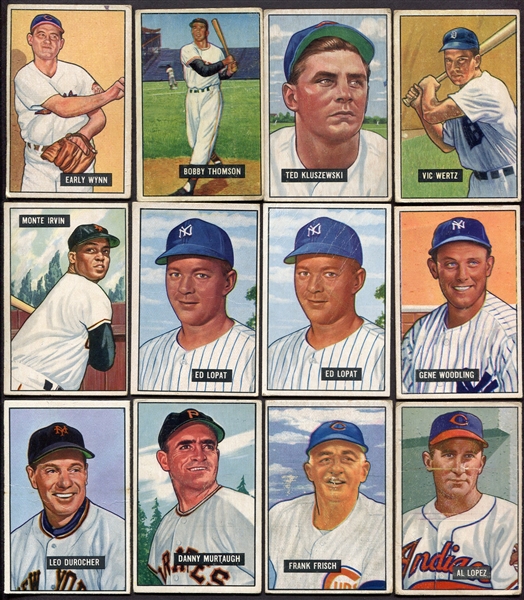 1951 Bowman Starter Set of 109 Mostly Different w/Stars & High Numbers