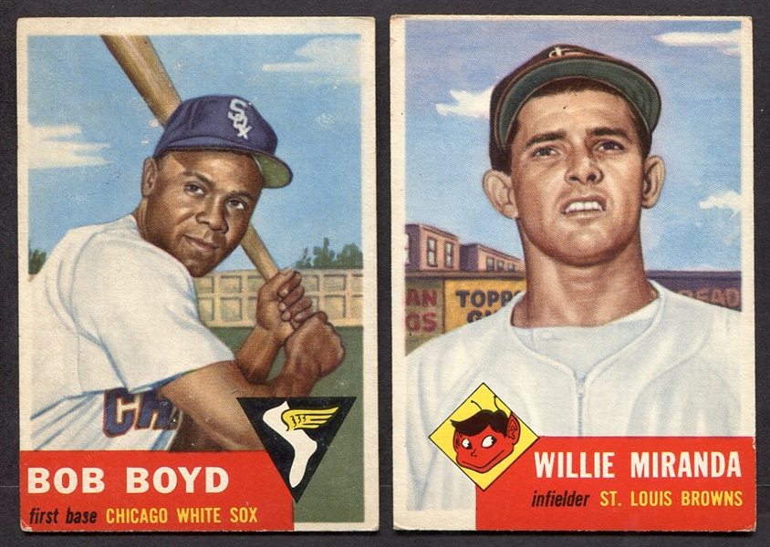 1953 Topps High Number SPs #257 Boyd & #278 Miranda