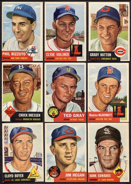 1953 Topps Lot of 16 Different Nicer Condition w/Rizzuto