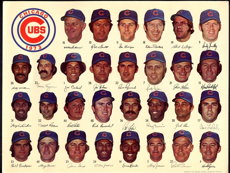 1973 Chicago Cubs Team Composite Photo