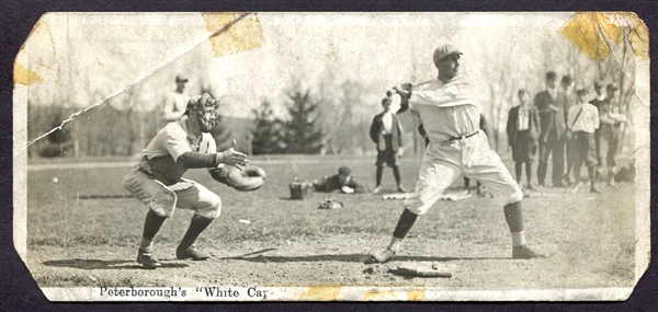 1912 Peterboroughs White Caps Canadian Baseball Postcard