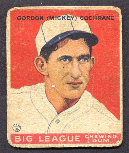 1933 Goudey #76 Mickey Cochrane Philadelphia As HOFer