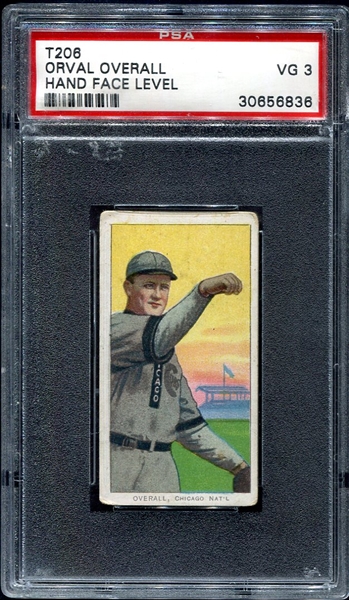 T206 Orval Overall Chicago Cubs Hands Face Level Polar Bear PSA 3