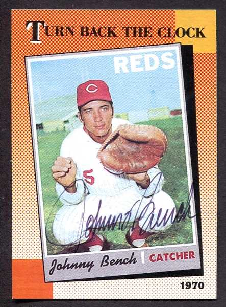 Johnny Bench Signed Card