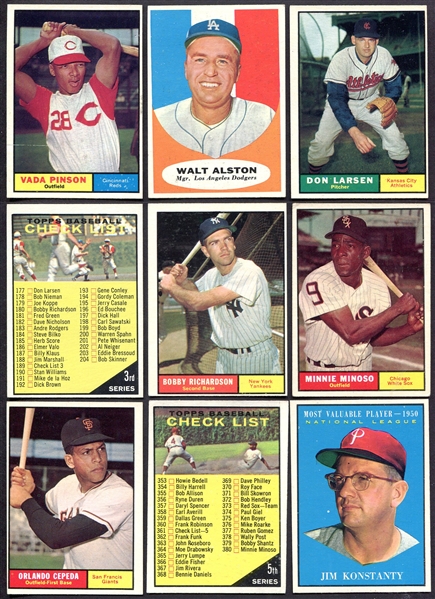 1961 Topps Lot of 15 Stars & Listed Cards