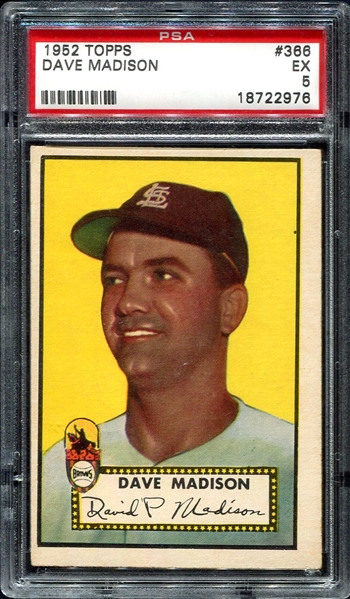 1952 Topps #366 Dave Madison St. Louis Browns PSA 5