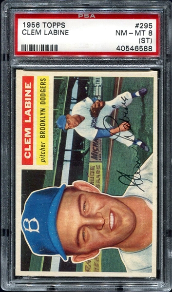 1956 Topps#295 Clem Labine Brooklyn Dodgers PSA 8 ST