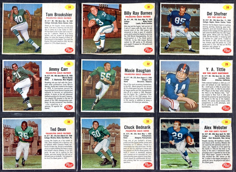 1962 Post Cereal Football Complete Set of 200 Nice Condition!