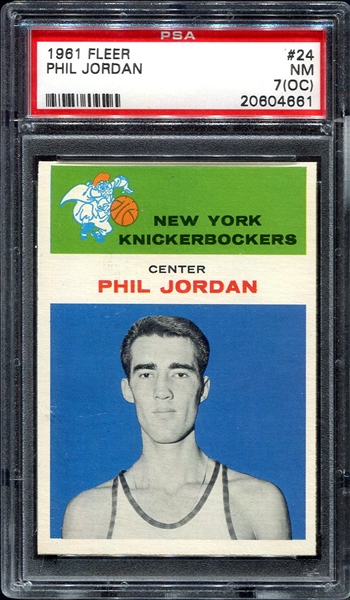 1961 Fleer Basketball #24 Phil Jordan New York Knickerbockers PSA 7OC