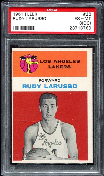 1961 Fleer Basketball #26 Rudy Larusso Los Angeles Lakers RC PSA 6OC