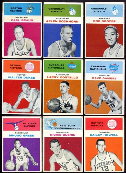 1961 Fleer Basketball Lot of 9 Different