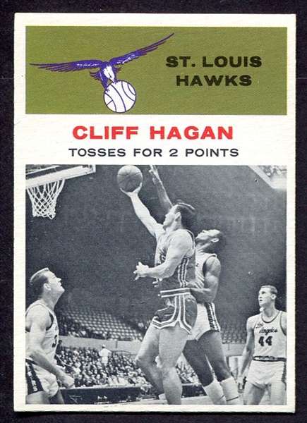 1961 Fleer Basketball #53 Cliff Hagan In Action St. Louis Hawks