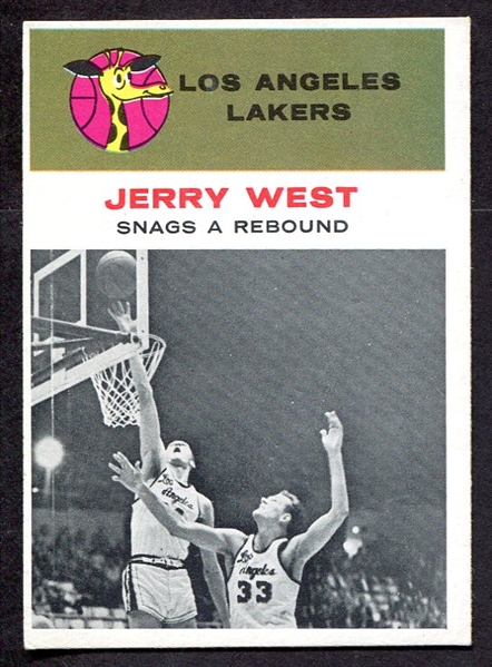 1961 Fleer Basketball #66 Jerry West In Action Los Angeles Lakers