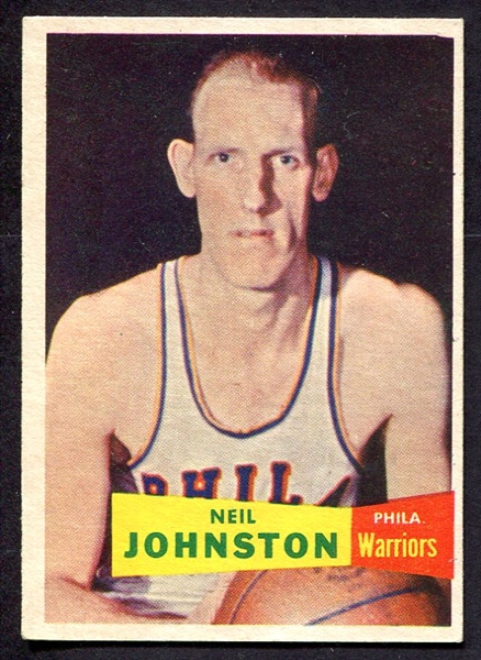 1957 Topps Basketball #3 Neil Johnston Philadelphia Warriors 