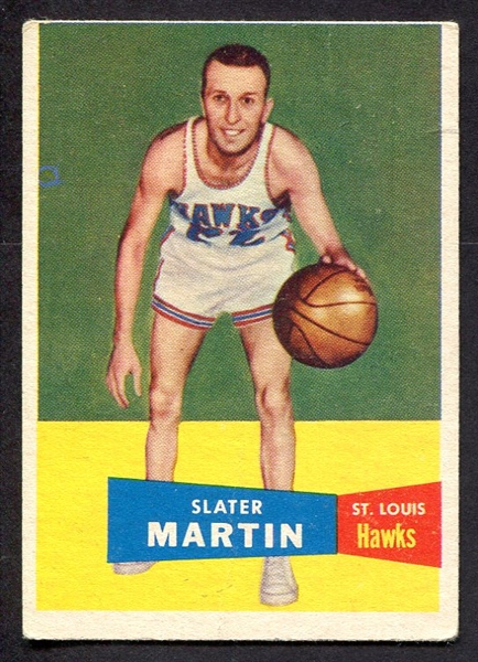 1957 Topps Basketball #12 Slater Martin St. Louis Hawks 