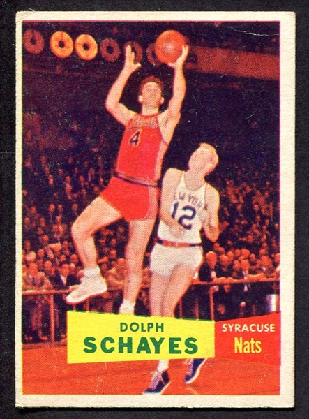 1957 Topps Basketball #13 Dolph Schayes Syracuse Nationals
