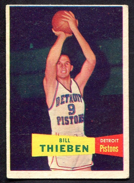 1957 Topps Basketball #20 Bill Thieben Detroit Pistons