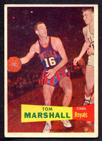 1957 Topps Basketball #22 Tom Marshall Cincinnati Royals
