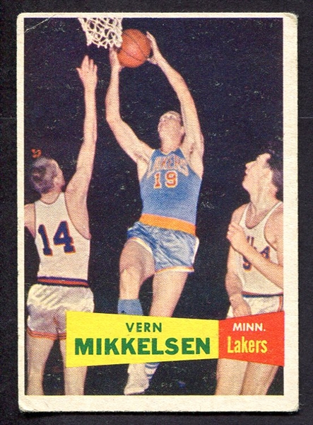 1957 Topps Basketball #28 Vern Mikkelsen Minneapolis Lakers