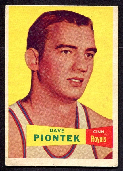 1957 Topps Basketball #31 Dave Piontek Cincinnati Royals