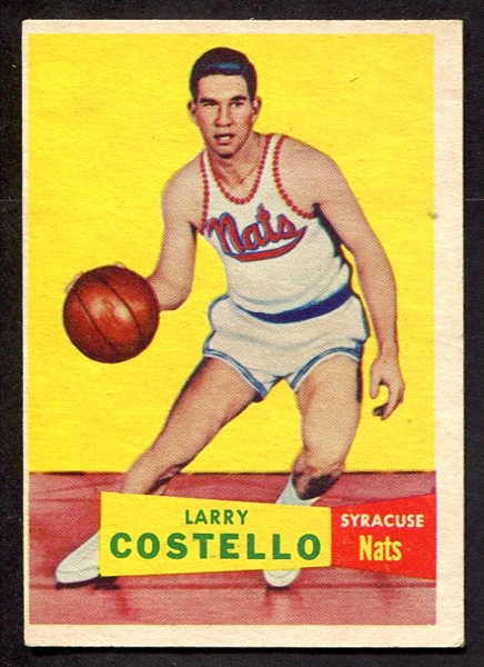1957 Topps Basketball #33 Larry Costello Syracuse Nationals
