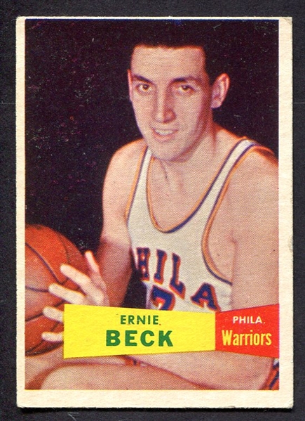 1957 Topps Basketball #36 Ernie Beck Philadelphia Warriors