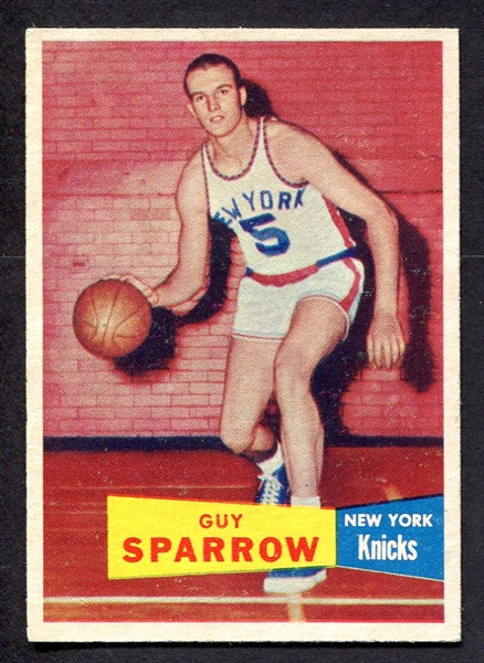 1957 Topps Basketball #38 Guy Sparrow New York Knicks